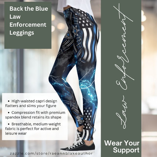 Stöd de Blå Lagen om brottsbekämpande Leggings (Skapare uppladdad)