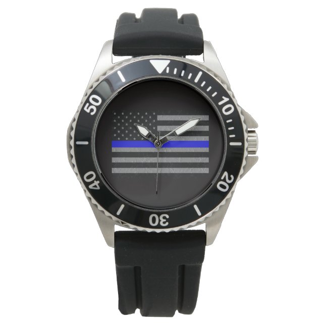 STÖD DE BLÅA MÄNS STÖD POLISÖVERVAKNING ARMBANDSUR (Framsida)