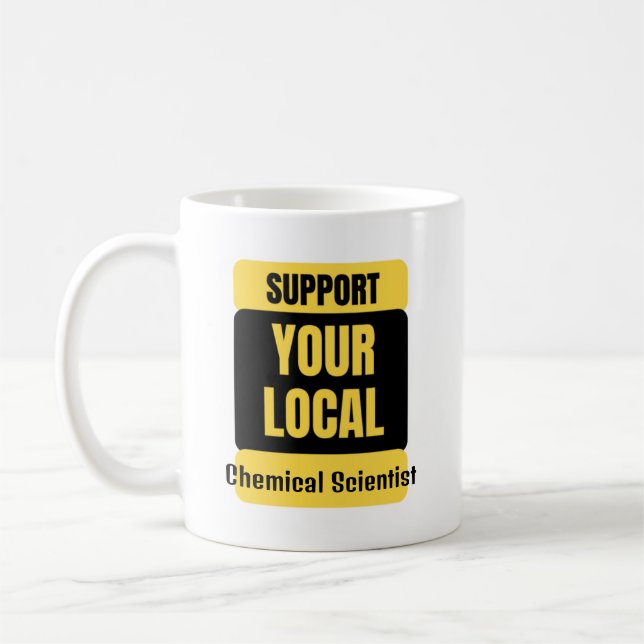 Stöd din lokala kemiska forskning kaffemugg (Vänster)