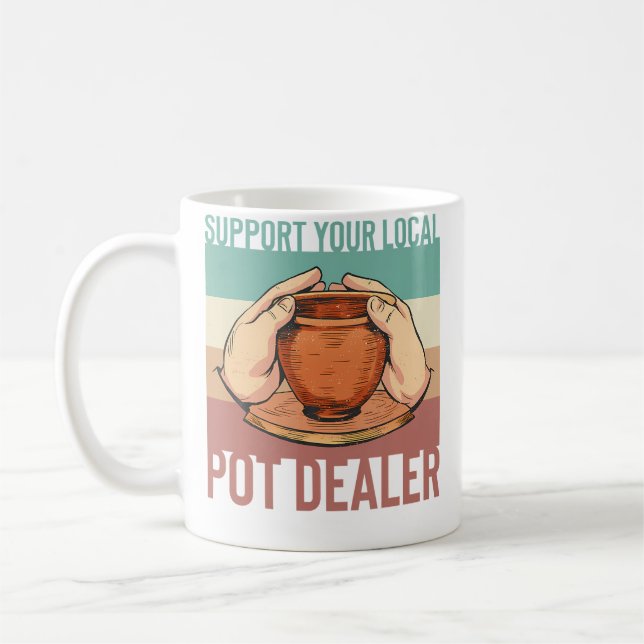 Stöd din lokala krukmakare lerkonst kaffemugg (Vänster)