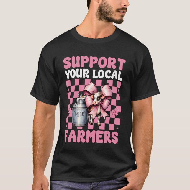 Stöd din lokala mjölkbönders korodling t shirt (Framsida)