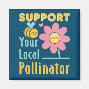 Stöd din lokala pollinator Spara av bina Magnet