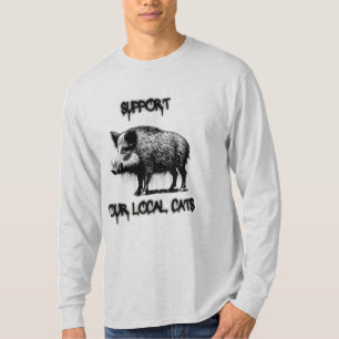 stöd dina lokala katter med ett vildsvin t shirt