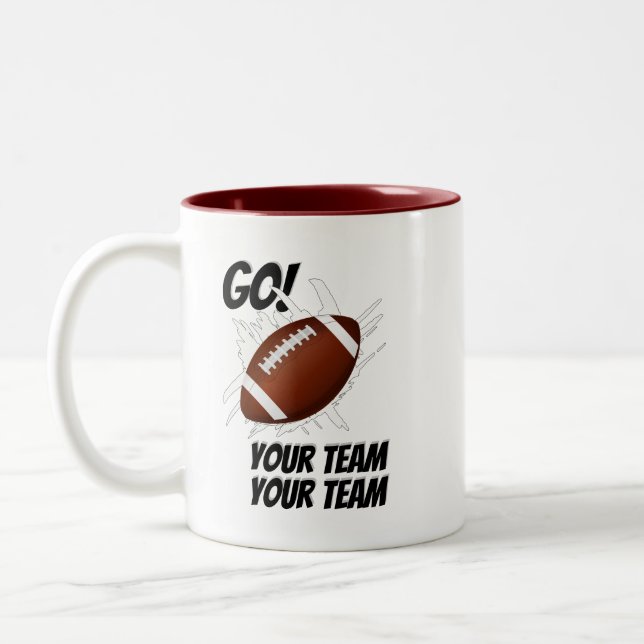 Stöd ditt fotbollslag Touchdown Stänk Två-Tonad Mugg (Vänster)