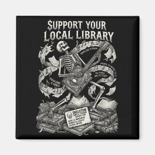 Stöd ditt lokala bibliotek goth bok magnet