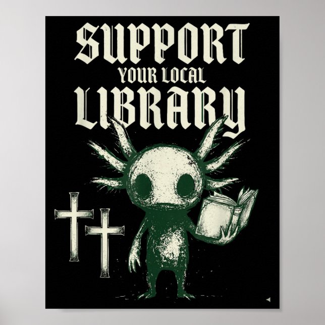 Stöd ditt lokala bibliotek goth bok  poster (Framsidan)