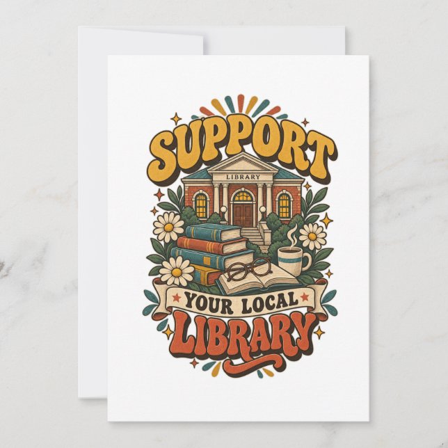 Stöd ditt lokala bibliotek inbjudningar (Framsida)