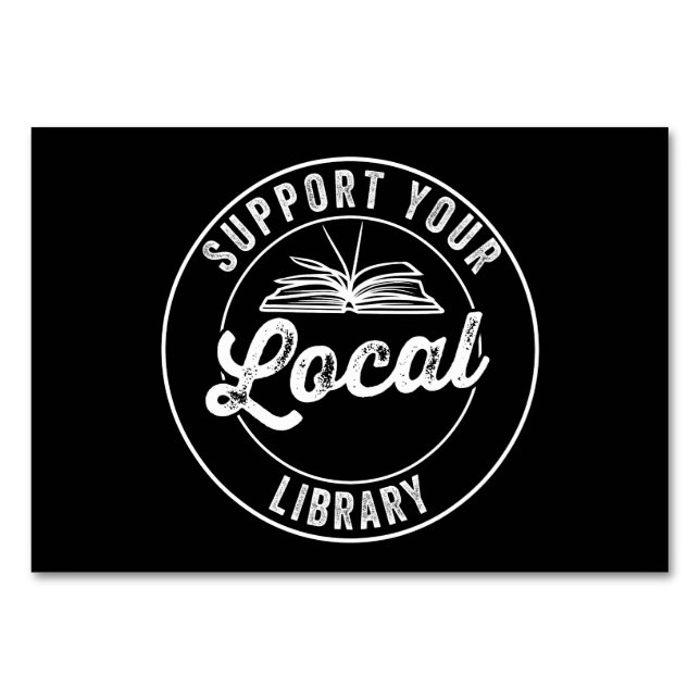 Stöd ditt lokala Bibliotek-magnet Bordsnummer (Framsidan)