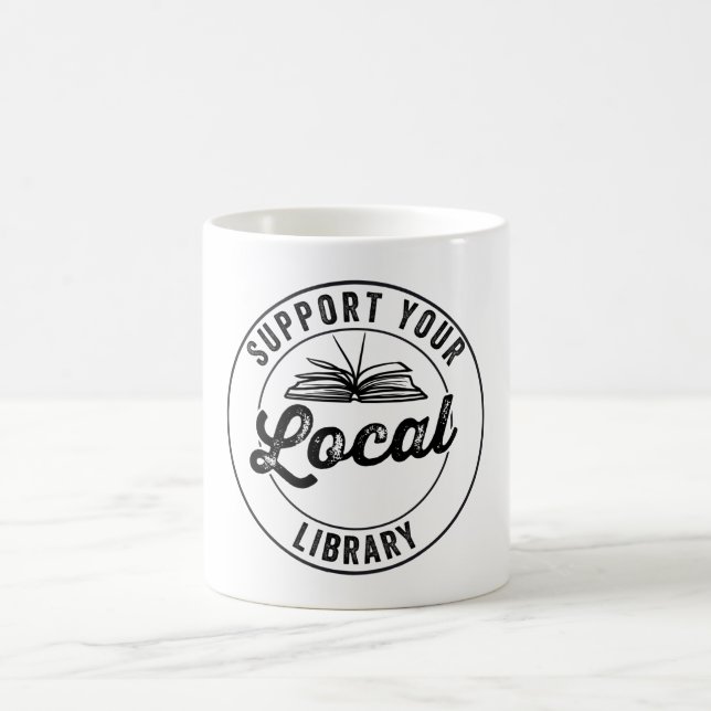 Stöd ditt lokala Bibliotek-magnet Kaffemugg (Center)