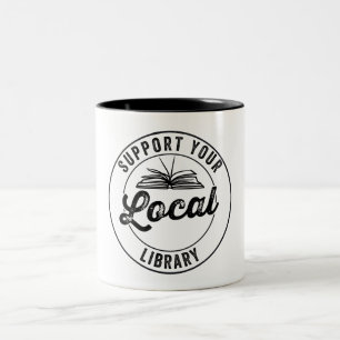 Stöd ditt lokala Bibliotek-magnet Två-Tonad Mugg