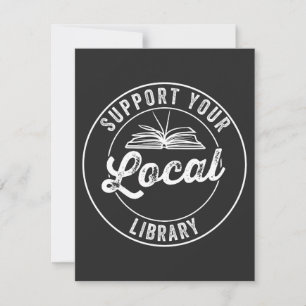 Stöd ditt lokala bibliotek Square Sticker T-Shirt Tack Kort