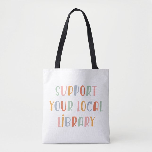 Stöd ditt lokala bibliotek tygkasse (Framsida)