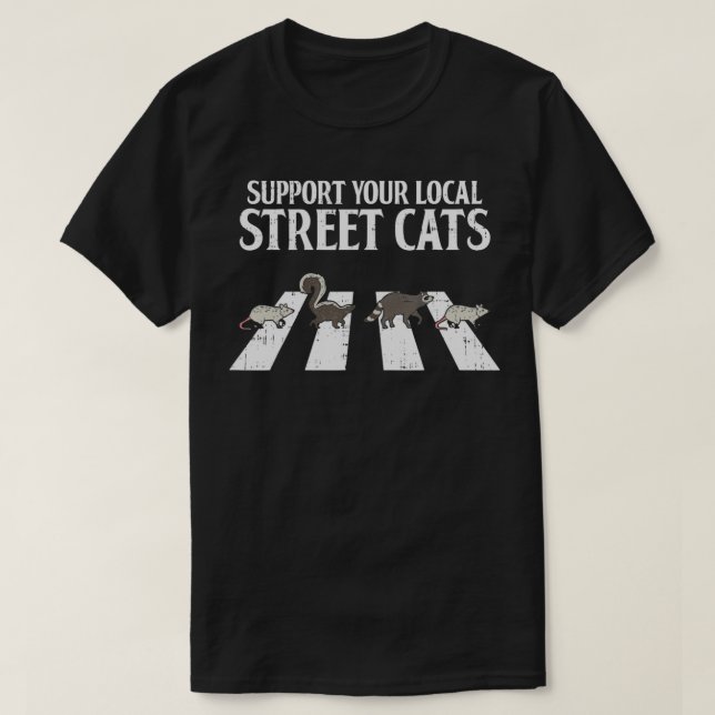Stöd ditt lokala gatukatatrackokonon sunset Meow T Shirt (Design framsida)