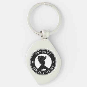 Stöd ensamstående mamma swirl silverfärgad nyckelring