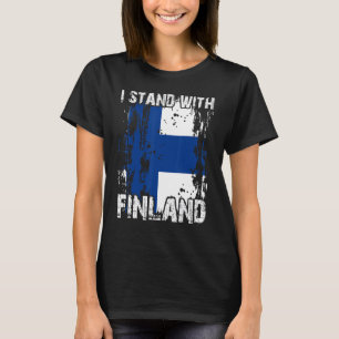 Stöd Finland Stå Med Finland Finska Flaggan T Shirt