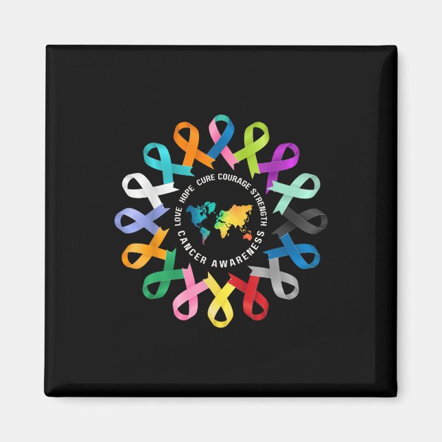 Stöd för alla cancerkampanjer för ökad medvetenhet magnet (Framsidan)