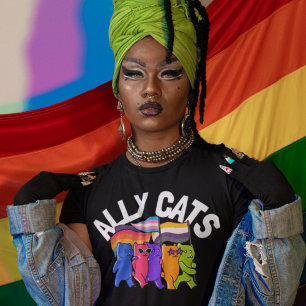 Stöd för Ally Cats HGBT-jämställdhet T Shirt