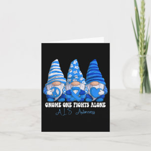 Stöd för Als Awareness Month Blue Ribbon Gnomies S Kort