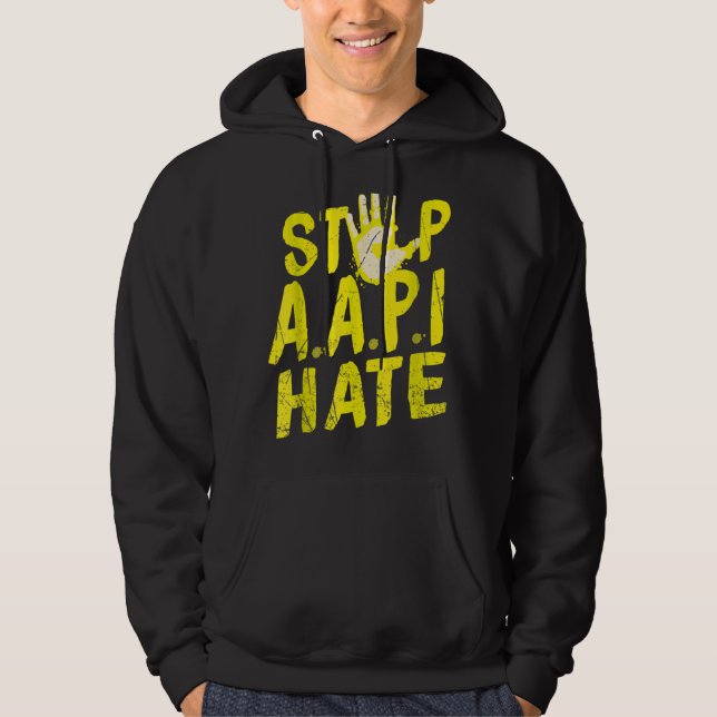 Stöd för antiasiatisk rasism Aapi Stoppa Aapi Hate Hoodie (Framsida)