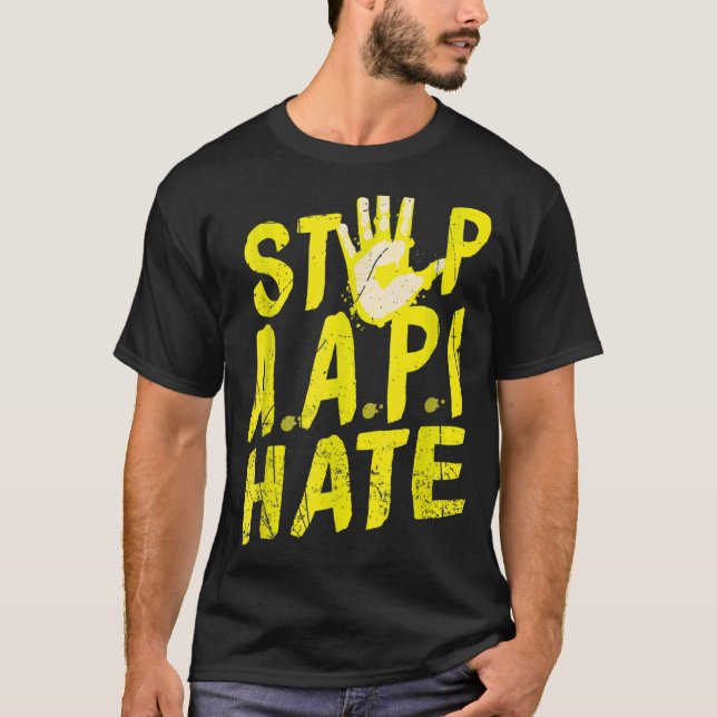 Stöd för antiasiatisk rasism Aapi Stoppa Aapi Hate T Shirt (Framsida)