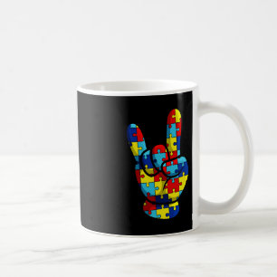 Stöd för ASL Kärlek-teckenspråksautism - medvetenh Kaffemugg