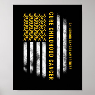 Stöd för att bekämpa barncancer i Guld, stöd för R Poster