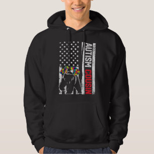 Stöd för att öka medvetenheten om amerikanska Flag Hoodie