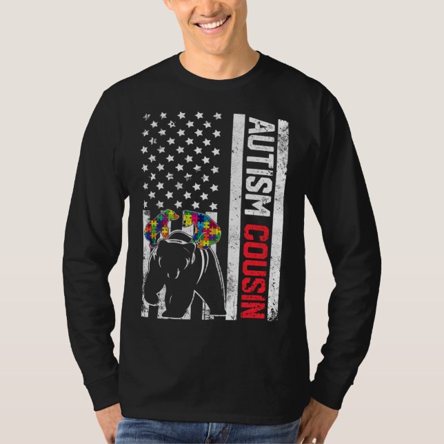 Stöd för att öka medvetenheten om amerikanska Flag T Shirt (Framsida)