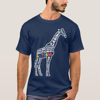 Stöd för att öka medvetenheten om Autism Giraffe A T Shirt