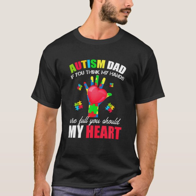 Stöd för att öka medvetenheten om Pappa genom auti T Shirt (Framsida)