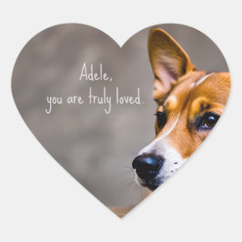 Stöd för autism - Kärlek-meddelande - verkligt lös Hjärtformat Klistermärke