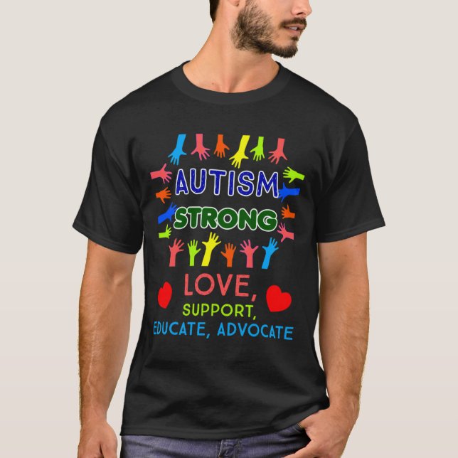 Stöd för Autism Kärlek T Shirt (Framsida)