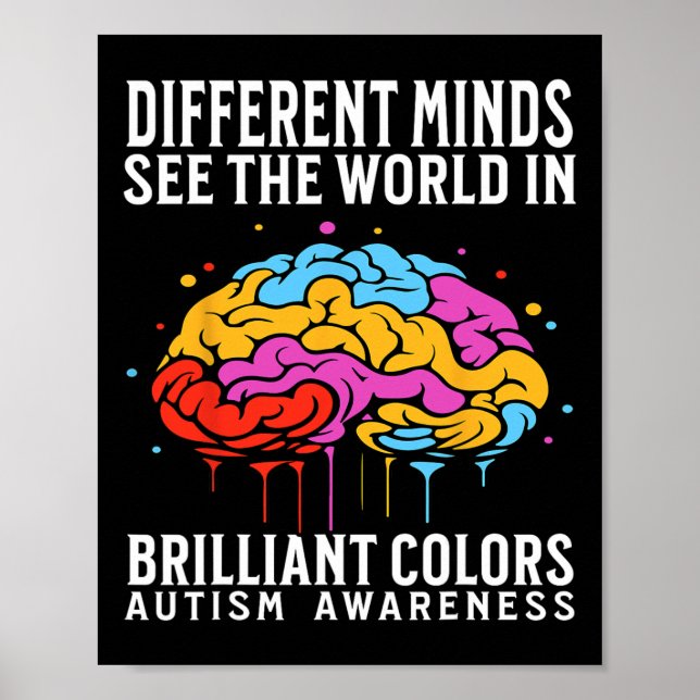 Stöd för barn med barn med olika mind Autism Aware Poster (Framsidan)