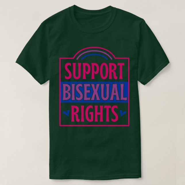 Stöd för Biseual Högers LGBTQ Bi Ally Flagga Rainb T Shirt (Design framsida)