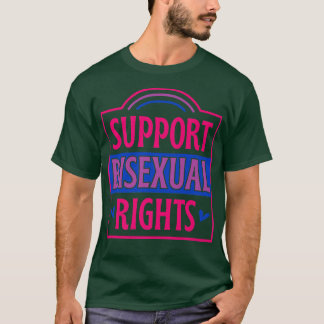 Stöd för Biseual Högers LGBTQ Bi Ally Flagga Rainb T Shirt