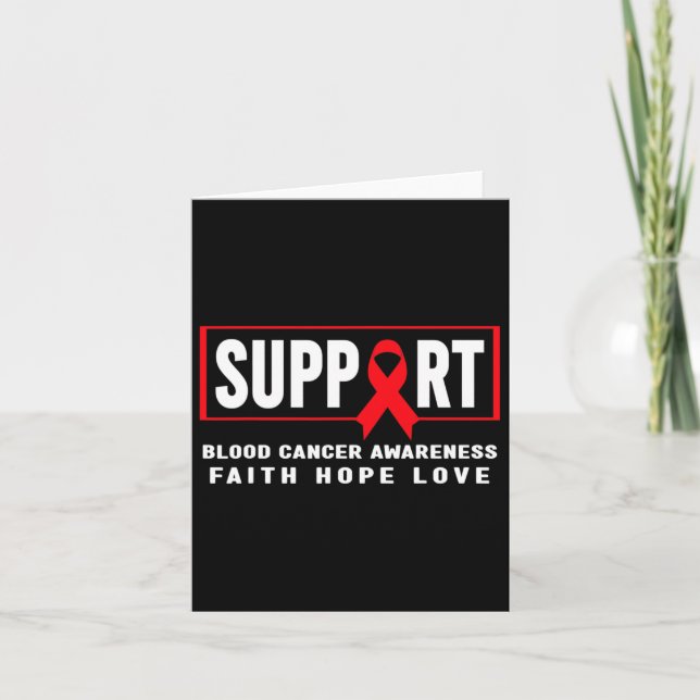 Stöd för blodcancer - Röd- ribbon Blood Cancer Awa Kort (Framsida)