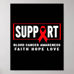 Stöd för blodcancer - Röd- ribbon Blood Cancer Awa Poster