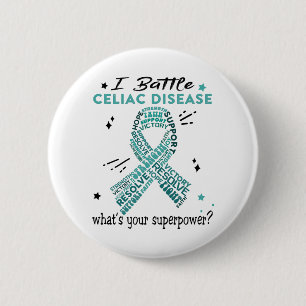 Stöd för Celiac Disease Warrior Gifts Knapp