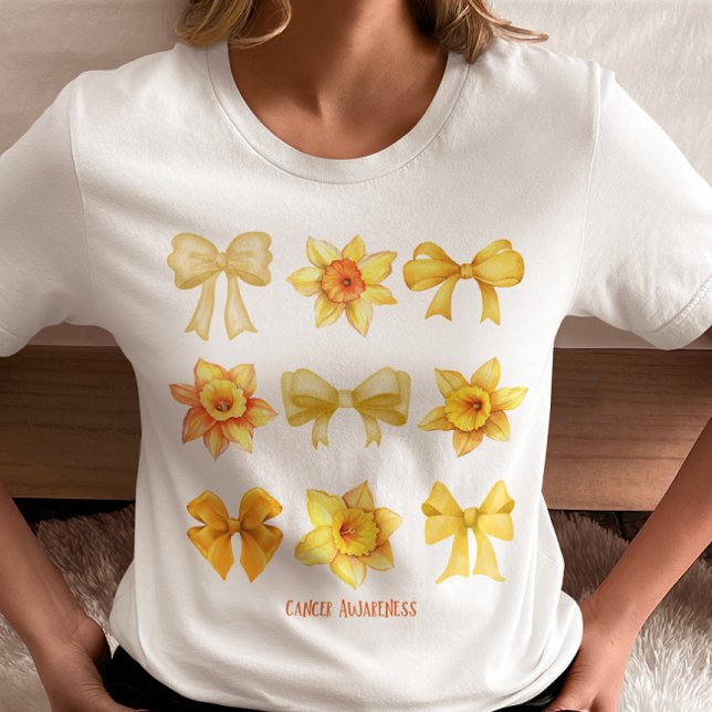Stöd för Coquette Daffodil - cancermedvetande T Shirt (Skapare uppladdad)