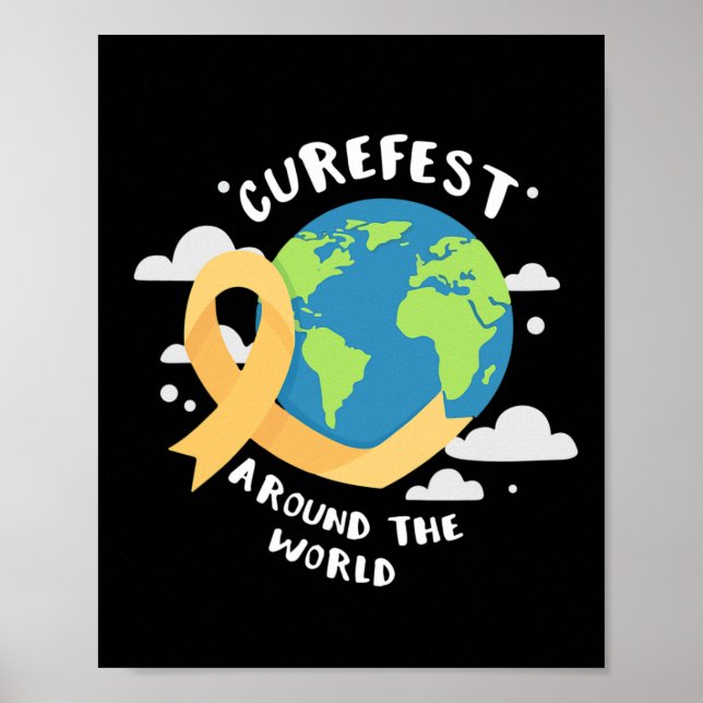 Stöd för CureFest Värld runt Childature Cancer Poster (Framsidan)