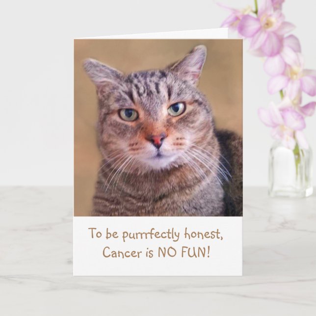 Stöd för Cute Kattunge Cancer Kort (Orkide)