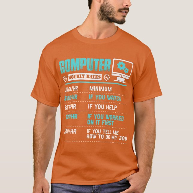 Stöd för datorreparation varje timme för praktisk  t shirt (Framsida)