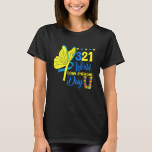 Stöd för Downs syndrome Awareness Butterfly 21 mar T Shirt