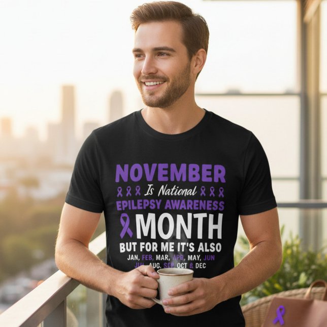 Stöd för epilepsimedvetenhet året runt t shirt (Skapare uppladdad)