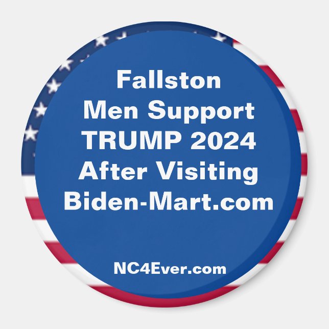 Stöd för Fallston Manar TRUMP 2024 efter Fridge Magnet (Framsidan)