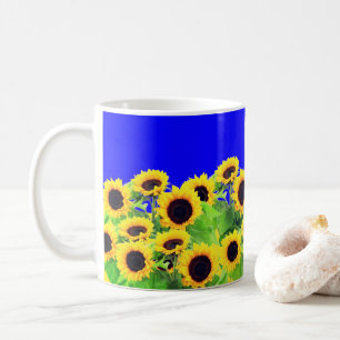 Stöd för Färg för solblommor, kaffe Mugg Ukraina F