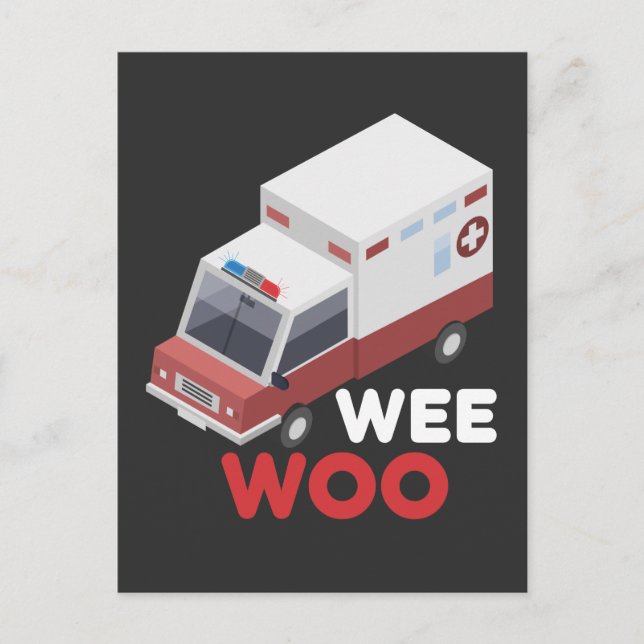 Stöd för första responsenten, Ambulance Car Sjukvå Vykort (Framsida)