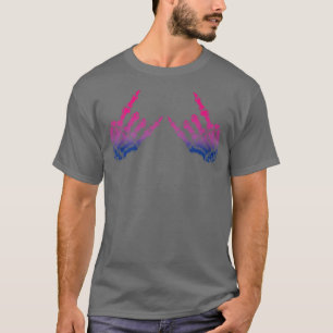 Stöd för hueleton Sten Hand Bi-hustru Energy LGBTQ T Shirt