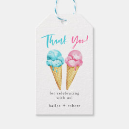 Stöd för Ice Cream Gender Reveal Party Presentetikett