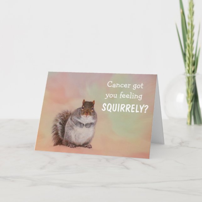 Stöd för jokcancer i Cute Squirrel Kort (Framsida)